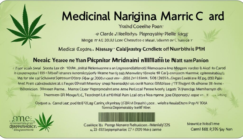 Cartão de maconha medicinal para alívio da dor neuropática
