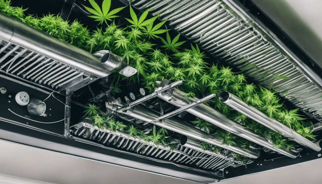 Componentes de um sistema de ventilação para cultivo indoor de cannabis