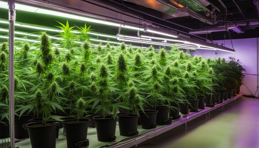 Cultivo de cannabis com luzes LED