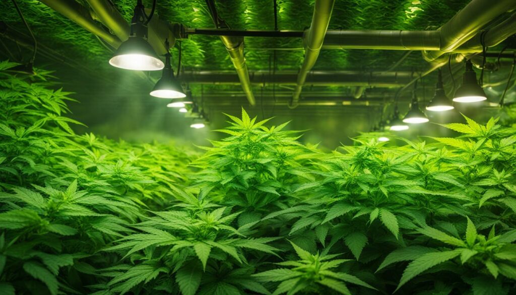 benefícios das luzes de cultivo de maconha