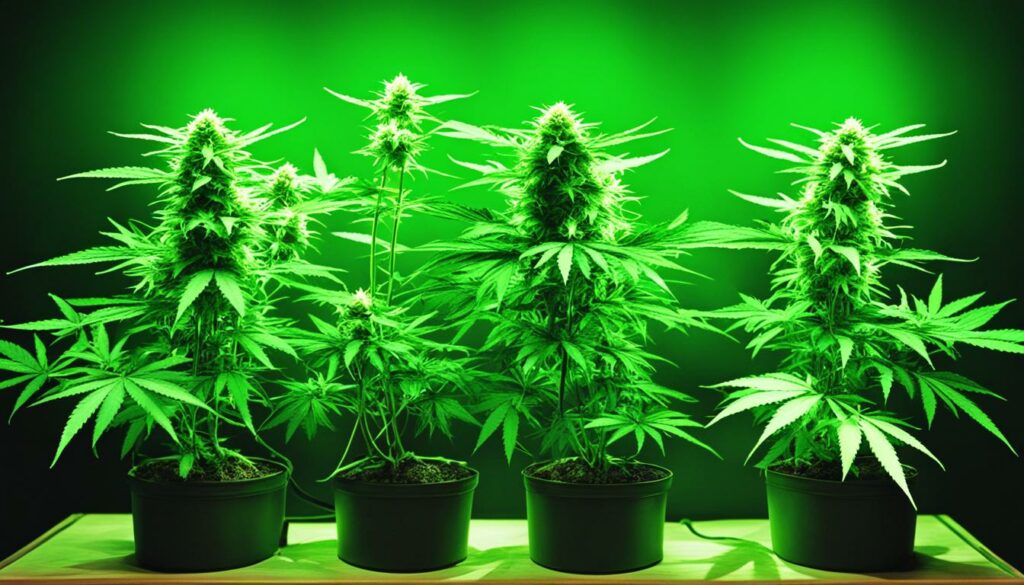 comparação das luzes de LED para cultivo de maconha