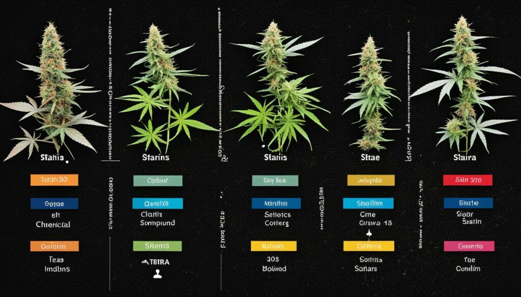 composição química das Indica Strains e Sativa Strains