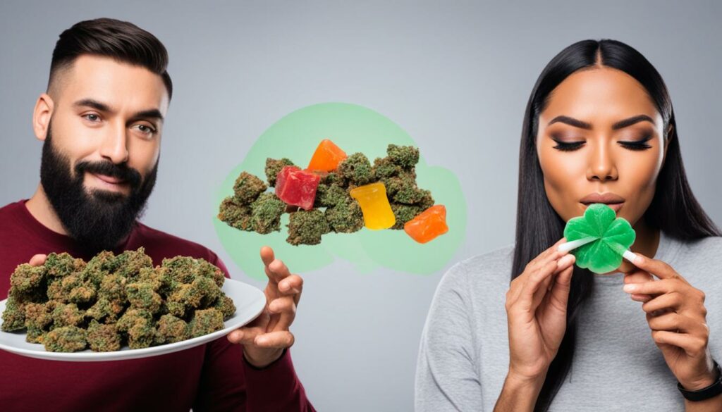 fumar vs. comestíveis de cannabis